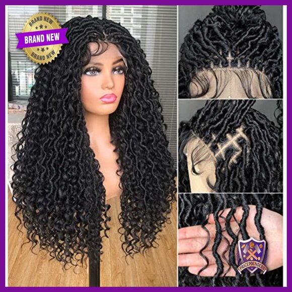 30-Inch Synthetic Full Lace Wig with Curly Ends, Glueless, Bohemian Style main image 5